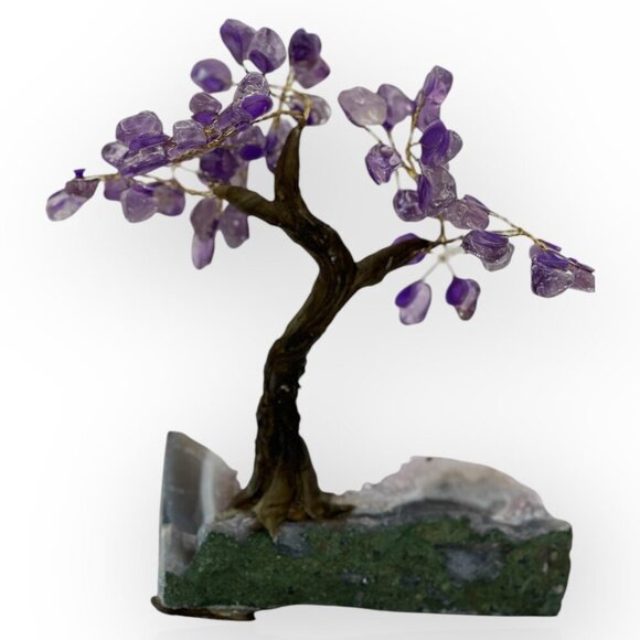 Amethyst Gemstone Bonsai Tree Large Rough Base 7" Height  Decorative Crystal - Picture 10 of 15